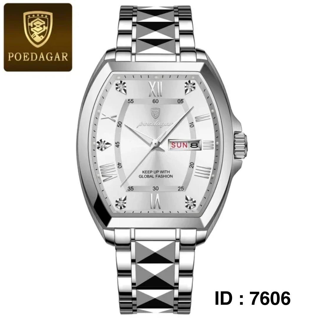 Montre au cadran blanc épuré.