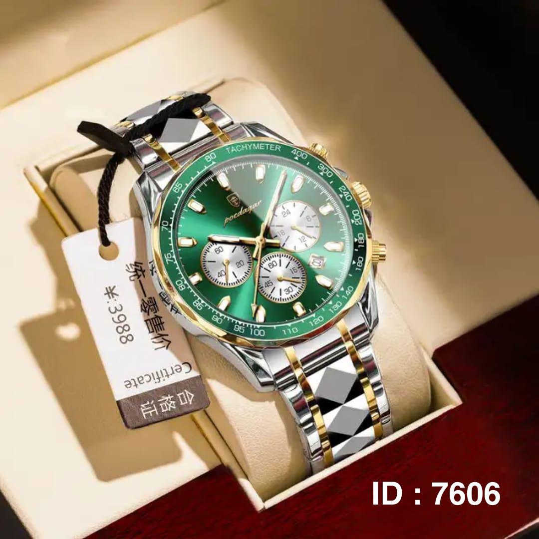 Montre chronographe avec un cadran vert